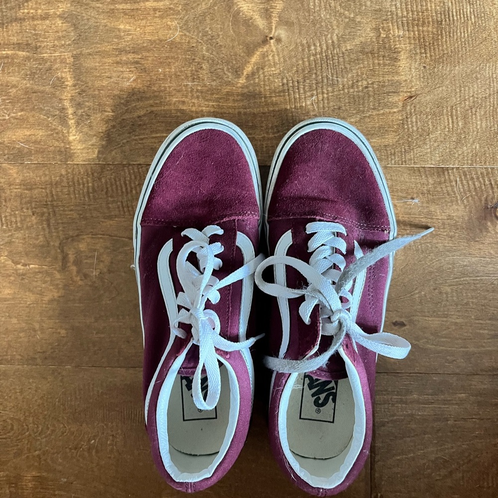 Vans Maroon Sneakers with White Accents